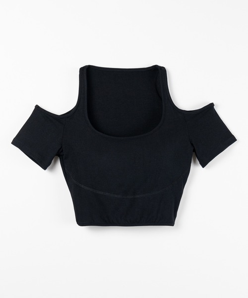 me+em select(ミームセレクト)の「【 2color 】カットアウトオフショルスリムTシャツ / cutout off shoulder slim t-shirts(Tシャツ/カットソー・レディース・ブラック/ホワイト・FREE)」の11枚目の写真