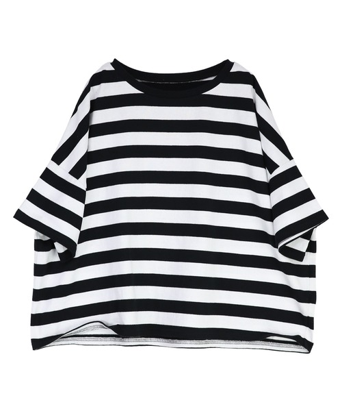 and it_（アンドイット）の「ボーダーワイドTシャツ（Tシャツ/カットソー・レディース・ネイビー×ホワイト/ブラック×ホワイト・M）」の11枚目の写真
