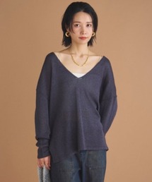 ペーパーヤーン深Vニット