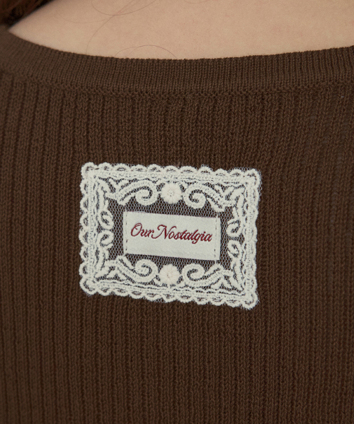 OURNOSTALGIA（アワー ノスタルジア）の「Lush basic knit setup cardigan_Brown(OC25-KN09)（カーディガン/ボレロ・レディース・ブラウン・FREE）」の4枚目の写真