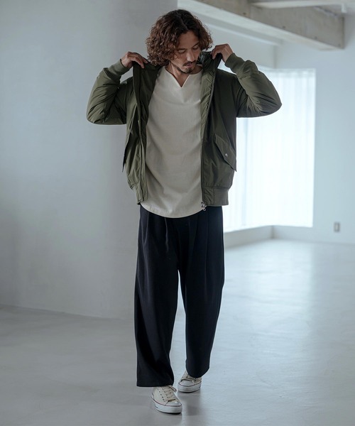 Magine(マージン)の「mp15249-Pique Jersey Two-Tuck Wide Straight Easy Pants ワイドストレートイージーパンツ(MGN-263-030)(その他パンツ・メンズ・ブラック/ネイビー/チャコール・44/46/48)」の10枚目の写真