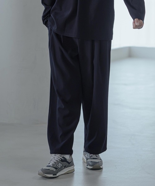 Magine(マージン)の「mp15249-Pique Jersey Two-Tuck Wide Straight Easy Pants ワイドストレートイージーパンツ(MGN-263-030)(その他パンツ・メンズ・ブラック/ネイビー/チャコール・44/46/48)」の11枚目の写真