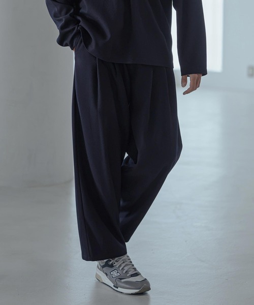 Magine(マージン)の「mp15249-Pique Jersey Two-Tuck Wide Straight Easy Pants ワイドストレートイージーパンツ(MGN-263-030)(その他パンツ・メンズ・ブラック/ネイビー/チャコール・44/46/48)」の12枚目の写真