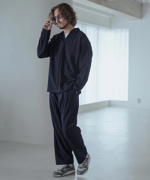 Magine(マージン)の「mp15249-Pique Jersey Two-Tuck Wide Straight Easy Pants ワイドストレートイージーパンツ(MGN-263-030)(その他パンツ・メンズ・ブラック/ネイビー/チャコール・44/46/48)」の14枚目の写真