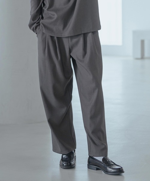 Magine(マージン)の「mp15249-Pique Jersey Two-Tuck Wide Straight Easy Pants ワイドストレートイージーパンツ(MGN-263-030)(その他パンツ・メンズ・ブラック/ネイビー/チャコール・44/46/48)」の17枚目の写真