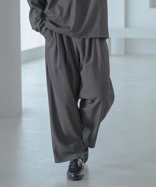 Magine(マージン)の「mp15249-Pique Jersey Two-Tuck Wide Straight Easy Pants ワイドストレートイージーパンツ(MGN-263-030)(その他パンツ・メンズ・ブラック/ネイビー/チャコール・44/46/48)」の18枚目の写真