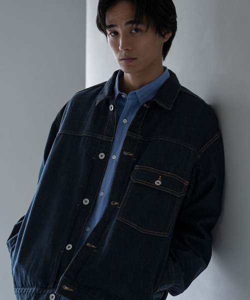 ADAM ET ROPE'(アダムエロペ)の「13oz デニムトラッカーズジャケット / ADAM ET ROPE' JEANS(デニムジャケット・メンズ・ブラック系その他/ネイビー・L/M/S)」の1枚目の写真