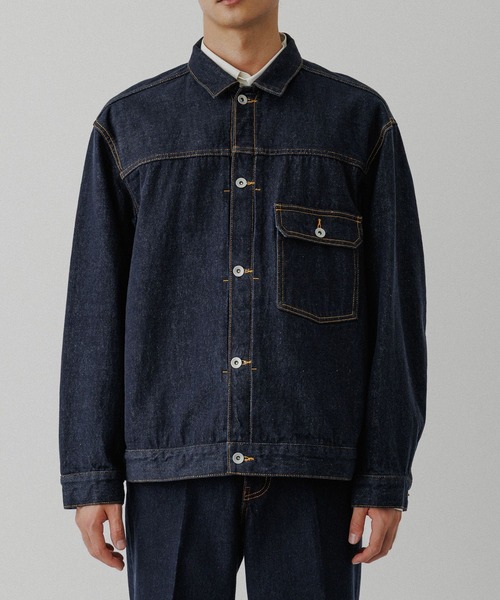 ADAM ET ROPE'(アダムエロペ)の「13oz デニムトラッカーズジャケット / ADAM ET ROPE' JEANS(デニムジャケット・メンズ・ブラック系その他/ネイビー・L/M/S)」の4枚目の写真