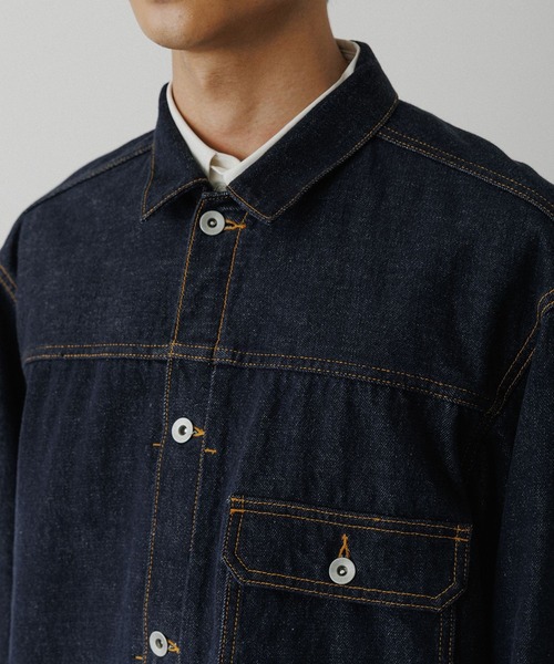 ADAM ET ROPE'(アダムエロペ)の「13oz デニムトラッカーズジャケット / ADAM ET ROPE' JEANS(デニムジャケット・メンズ・ブラック系その他/ネイビー・L/M/S)」の7枚目の写真