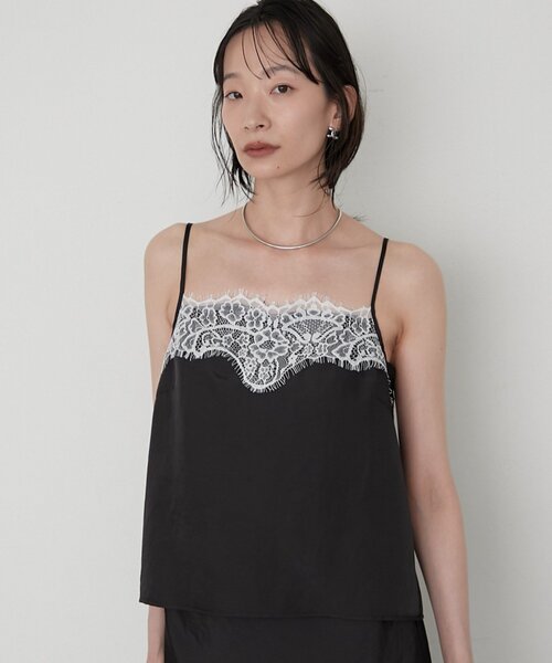 LOUNGEDRESS（ラウンジドレス）の「《セットアップ可/着映え》ショートレースキャミ（シャツ/ブラウス・レディース・ピンク/ブラック/ベージュ・FREE）」の15枚目の写真