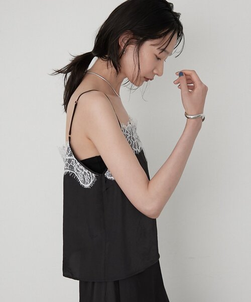 LOUNGEDRESS（ラウンジドレス）の「《セットアップ可/着映え》ショートレースキャミ（シャツ/ブラウス・レディース・ピンク/ブラック/ベージュ・FREE）」の18枚目の写真