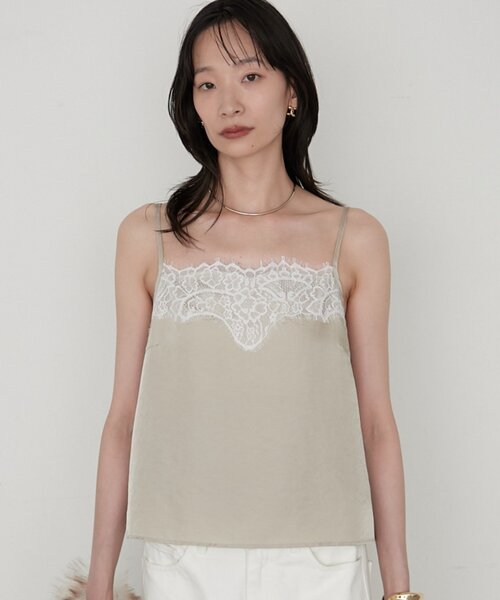 LOUNGEDRESS（ラウンジドレス）の「《セットアップ可/着映え》ショートレースキャミ（シャツ/ブラウス・レディース・ピンク/ブラック/ベージュ・FREE）」の19枚目の写真