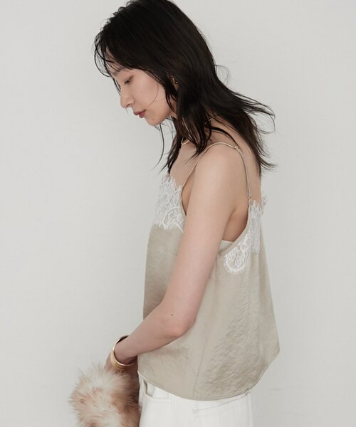 LOUNGEDRESS（ラウンジドレス）の「《セットアップ可/着映え》ショートレースキャミ（シャツ/ブラウス・レディース・ピンク/ブラック/ベージュ・FREE）」の20枚目の写真