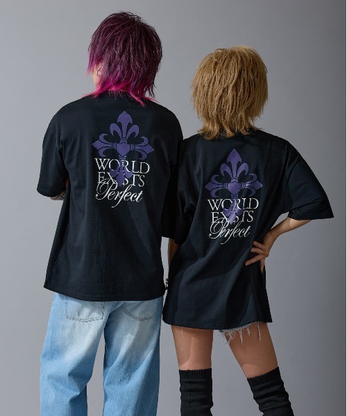 RUSS-K（ラスケー）の「【RUSS-K】別注 プリント 半袖Tシャツ（Tシャツ/カットソー・メンズ・ホワイト/ブラック系/ブラック系1・SMALL/MEDIUM/LARGE）」の2枚目の写真