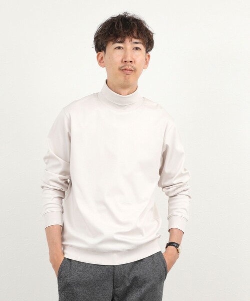 NOLLEY’S（ノーリーズ）の「《ビジカジ対応》シルケットスムース タートルネック ドレスロンT 26AW（Tシャツ/カットソー・メンズ・ホワイト/ライトベージュ/グレー/ダークパープル・S/XL/L/M）」の18枚目の写真