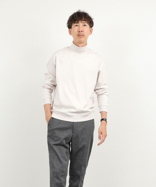 NOLLEY’S（ノーリーズ）の「《ビジカジ対応》シルケットスムース タートルネック ドレスロンT 26AW（Tシャツ/カットソー・メンズ・ホワイト/ライトベージュ/グレー/ダークパープル・S/XL/L/M）」の17枚目の写真