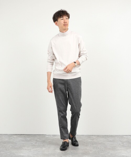 NOLLEY’S（ノーリーズ）の「《ビジカジ対応》シルケットスムース タートルネック ドレスロンT 26AW（Tシャツ/カットソー・メンズ・ホワイト/ライトベージュ/グレー/ダークパープル・S/XL/L/M）」の16枚目の写真