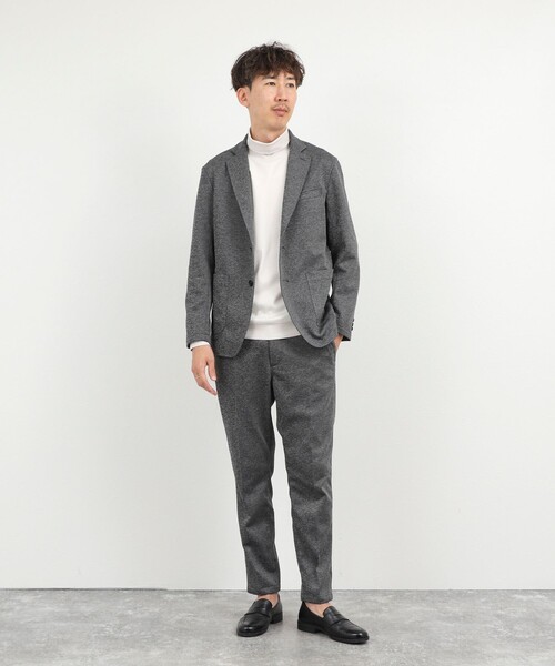 NOLLEY’S（ノーリーズ）の「《ビジカジ対応》シルケットスムース タートルネック ドレスロンT 26AW（Tシャツ/カットソー・メンズ・ホワイト/ライトベージュ/グレー/ダークパープル・S/XL/L/M）」の9枚目の写真