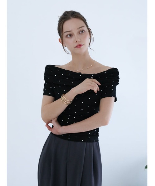 fifth(フィフス)の「ニュアンスギャザードット2wayカットソー(Tシャツ/カットソー・レディース・ホワイト/ブルー/ブラック・M)」の17枚目の写真