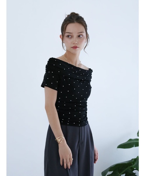 fifth(フィフス)の「ニュアンスギャザードット2wayカットソー(Tシャツ/カットソー・レディース・ホワイト/ブルー/ブラック・M)」の18枚目の写真