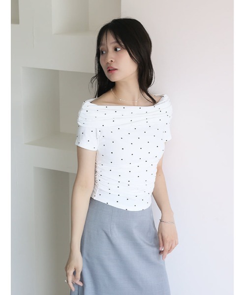 fifth(フィフス)の「ニュアンスギャザードット2wayカットソー(Tシャツ/カットソー・レディース・ホワイト/ブルー/ブラック・M)」の19枚目の写真