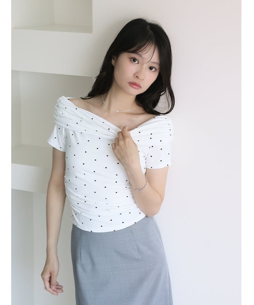 fifth(フィフス)の「ニュアンスギャザードット2wayカットソー(Tシャツ/カットソー・レディース・ホワイト/ブルー/ブラック・M)」の20枚目の写真