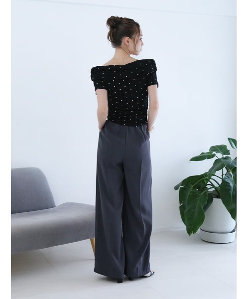 fifth(フィフス)の「ニュアンスギャザードット2wayカットソー(Tシャツ/カットソー・レディース・ホワイト/ブルー/ブラック・M)」の7枚目の写真