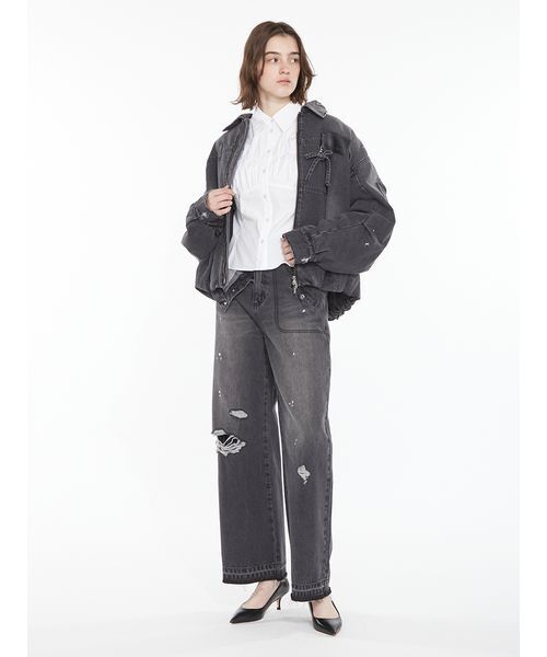 SORIN（ソリン　）の「Ribbon Charm Denim Jacket / リボンチェーンデニムジャケット（デニムジャケット・レディース・ブラック/マルチ・36/38）」の7枚目の写真