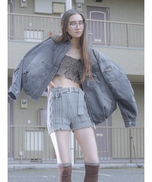 Ribbon Charm Denim Jacket / リボンチェーンデニムジャケット
