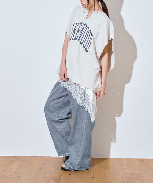etsinta(エシンタ)の「【etsinta】カレッジレイヤードノースリtee(Tシャツ/カットソー・レディース・ライトグレー/オフホワイト・ONE SIZE)」の16枚目の写真
