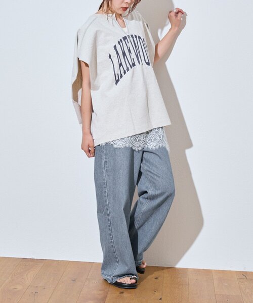 etsinta(エシンタ)の「【etsinta】カレッジレイヤードノースリtee(Tシャツ/カットソー・レディース・ライトグレー/オフホワイト・ONE SIZE)」の17枚目の写真
