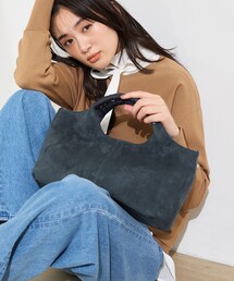 INDIVI | 【合皮/ショルダー付】スエード調ミドルバッグ(ハンドバッグ)