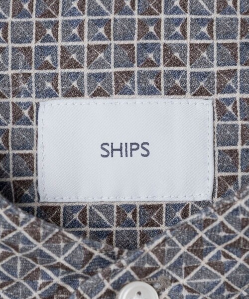 SHIPS(シップス)の「SHIPS: BEZ ブラッシュド プリント バンドカラー シャツ(シャツ/ブラウス・メンズ・ライトブラウン/ヘザーグレー/ネイビー・MEDIUM/SMALL/X-LARGE/LARGE)」の10枚目の写真