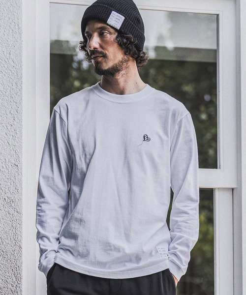 wjk reluxe(ダブルジェーケーリラックス)の「mlt5794- Heart Embroidered Long Sleeve T Shirt ロングスリーブTシャツ(WR26W-31)(Tシャツ/カットソー・メンズ・ホワイト/インディゴブルー/ブラック・XL/L/M/S)」の9枚目の写真