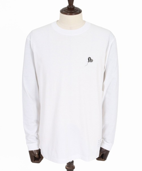 wjk reluxe(ダブルジェーケーリラックス)の「mlt5794- Heart Embroidered Long Sleeve T Shirt ロングスリーブTシャツ(WR26W-31)(Tシャツ/カットソー・メンズ・ホワイト/インディゴブルー/ブラック・XL/L/M/S)」の16枚目の写真