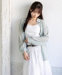 CLEAR BASIC（クリアベーシック）の「楊柳バックスリットシャツ［骨格ナチュラル／シアー／オフィスカジュアル／羽織り］（シャツ/ブラウス）」