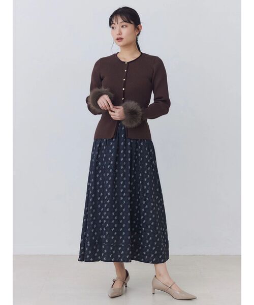 TONAL(トーナル)の「TLモノグラムギャザーフレアスカート(スカート・レディース・ブラック/ベージュ・MEDIUM/SMALL)」の18枚目の写真