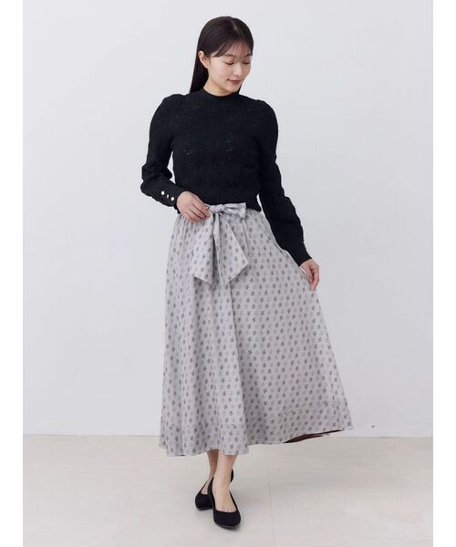 TONAL(トーナル)の「TLモノグラムギャザーフレアスカート(スカート・レディース・ブラック/ベージュ・MEDIUM/SMALL)」の16枚目の写真