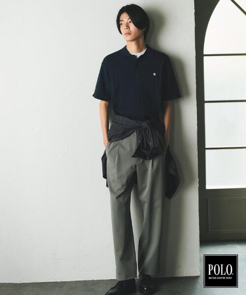 POLO BCS（ポロ ビーシーエス）の「POLO BCS/ケーブルニットポロ（ニット/セーター・メンズ・ネイビー/チャコールグレー・03/02）」の5枚目の写真
