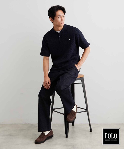 POLO BCS（ポロ ビーシーエス）の「POLO BCS/ケーブルニットポロ（ニット/セーター・メンズ・ネイビー/チャコールグレー・03/02）」の8枚目の写真