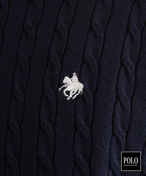 POLO BCS（ポロ ビーシーエス）の「POLO BCS/ケーブルニットポロ（ニット/セーター・メンズ・ネイビー/チャコールグレー・03/02）」の9枚目の写真