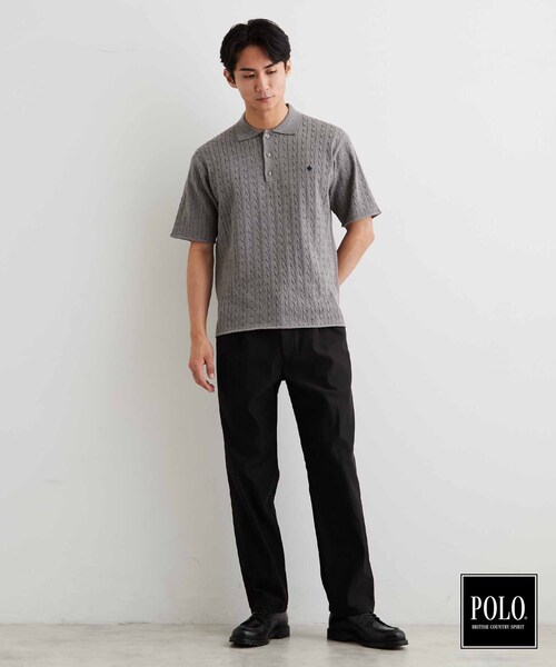 POLO BCS（ポロ ビーシーエス）の「POLO BCS/ケーブルニットポロ（ニット/セーター・メンズ・ネイビー/チャコールグレー・03/02）」の12枚目の写真