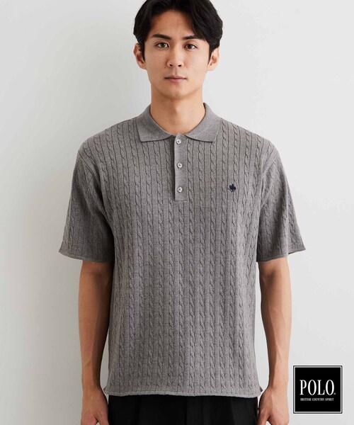 POLO BCS（ポロ ビーシーエス）の「POLO BCS/ケーブルニットポロ（ニット/セーター・メンズ・ネイビー/チャコールグレー・03/02）」の14枚目の写真