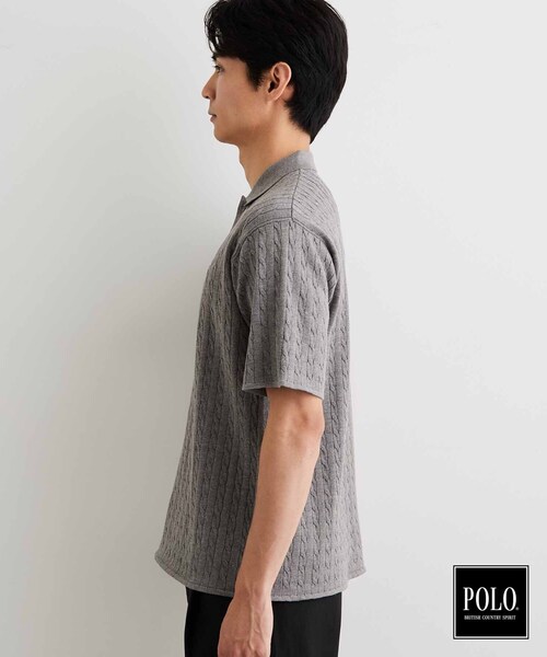 POLO BCS（ポロ ビーシーエス）の「POLO BCS/ケーブルニットポロ（ニット/セーター・メンズ・ネイビー/チャコールグレー・03/02）」の15枚目の写真