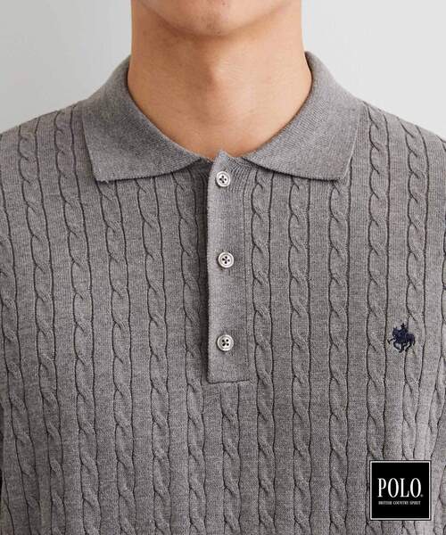 POLO BCS（ポロ ビーシーエス）の「POLO BCS/ケーブルニットポロ（ニット/セーター・メンズ・ネイビー/チャコールグレー・03/02）」の17枚目の写真