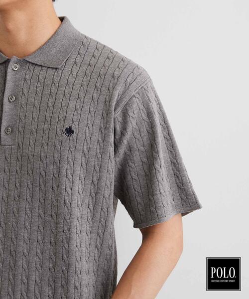 POLO BCS（ポロ ビーシーエス）の「POLO BCS/ケーブルニットポロ（ニット/セーター・メンズ・ネイビー/チャコールグレー・03/02）」の18枚目の写真