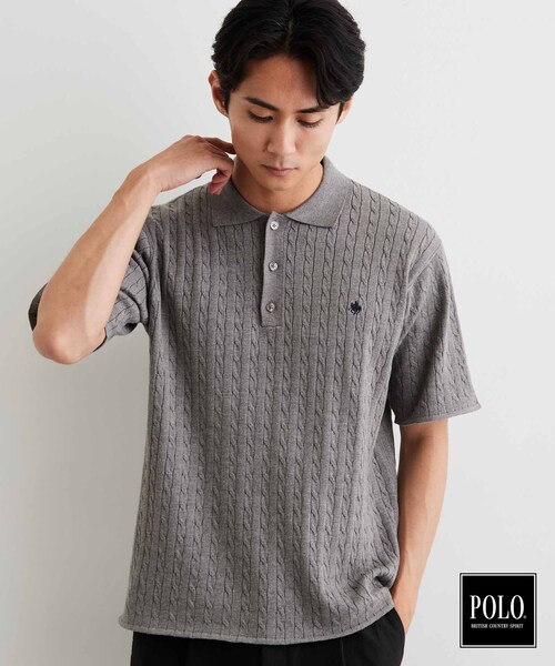 POLO BCS（ポロ ビーシーエス）の「POLO BCS/ケーブルニットポロ（ニット/セーター・メンズ・ネイビー/チャコールグレー・03/02）」の21枚目の写真