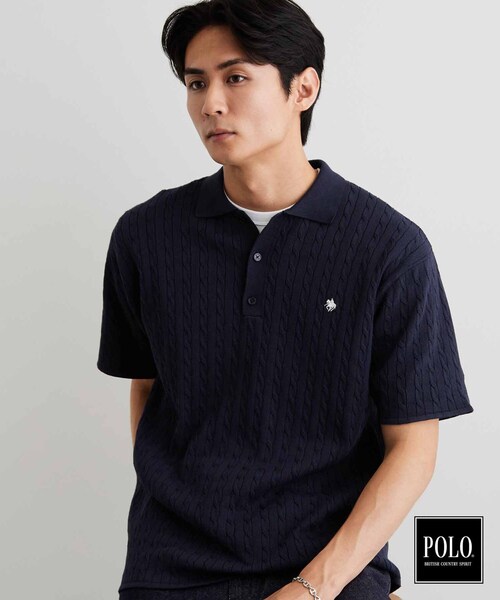 POLO BCS（ポロ ビーシーエス）の「POLO BCS/ケーブルニットポロ（ニット/セーター・メンズ・ネイビー/チャコールグレー・03/02）」の20枚目の写真