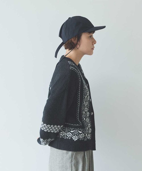 yuni(ユニ )の「W/Ny jacquard knit cardigan(ニット/セーター・レディース・ホワイト/チャコールグレー・FREE)」の8枚目の写真
