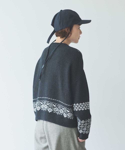 yuni(ユニ )の「W/Ny jacquard knit cardigan(ニット/セーター・レディース・ホワイト/チャコールグレー・FREE)」の9枚目の写真